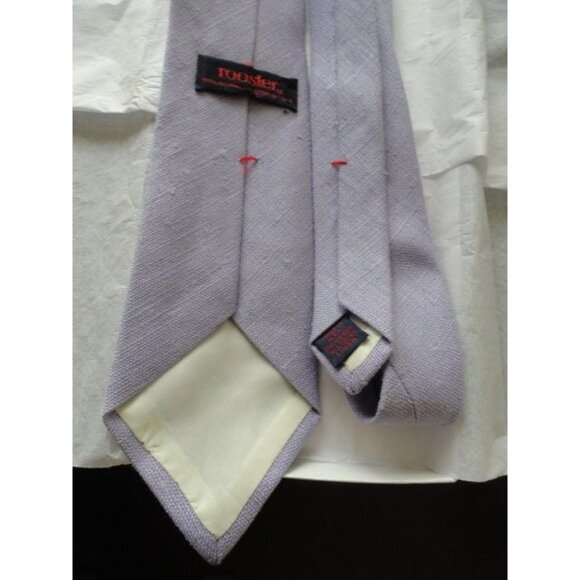 Vintage Men’s ROOSTER Tie Lavender 100% Moygashel All Irish Linen Made In USA - Picture 2 of 5